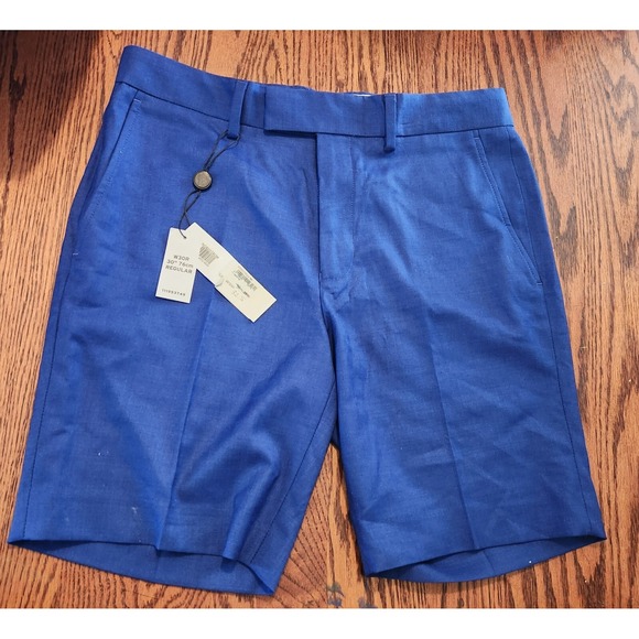 NWT Topman Mens Shorts 30x32 Slim Blue Shorts Golf Sports Casual - Picture 1 of 6